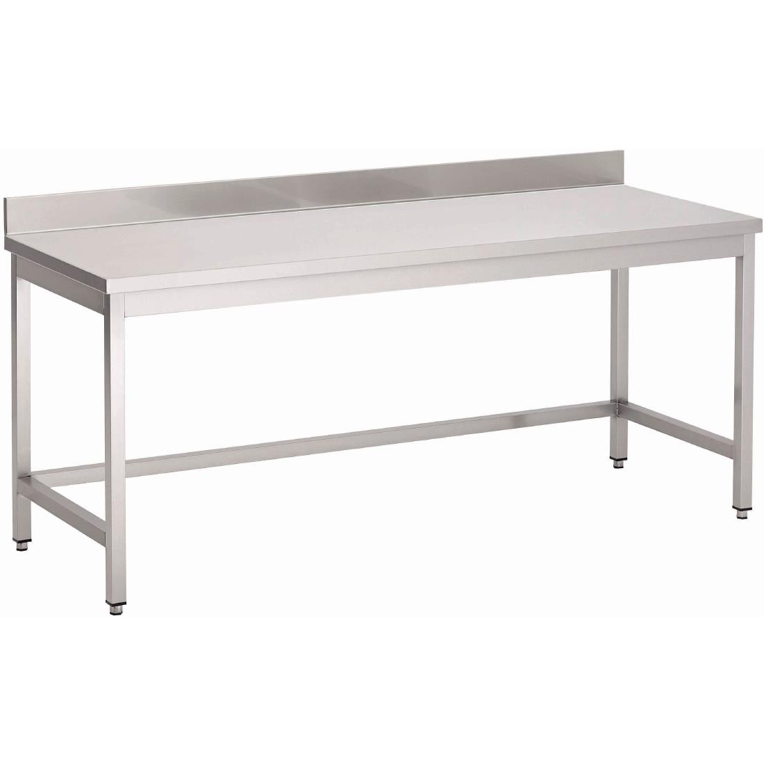 Table inox sans étagère basse avec dosseret Gastro M 1200 x 700 x 850mm GN116