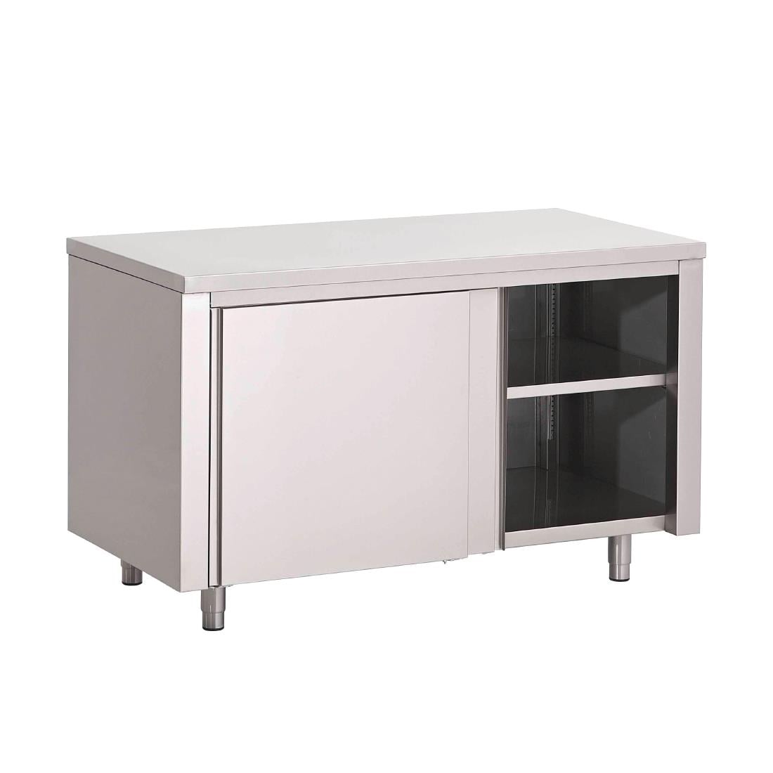 Table armoire inox avec portes coulissantes Gastro M 1200 x 700 x 850mm GN150