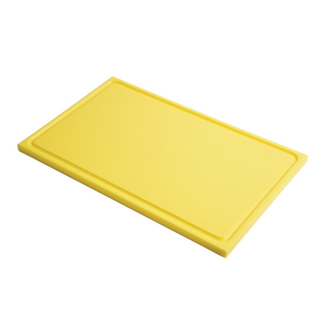 Planche à découper avec rigole GN1/2 en polyéthylène haute densité Gastro M  jaune GN321