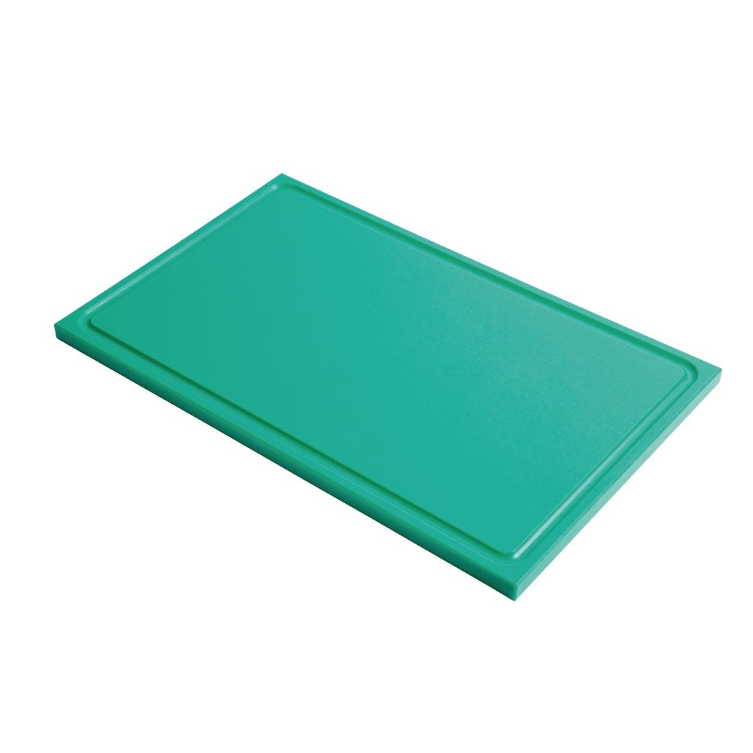 Planche à découper avec rigole GN1/1 en polyéthylène haute densité Gastro M  verte GN335