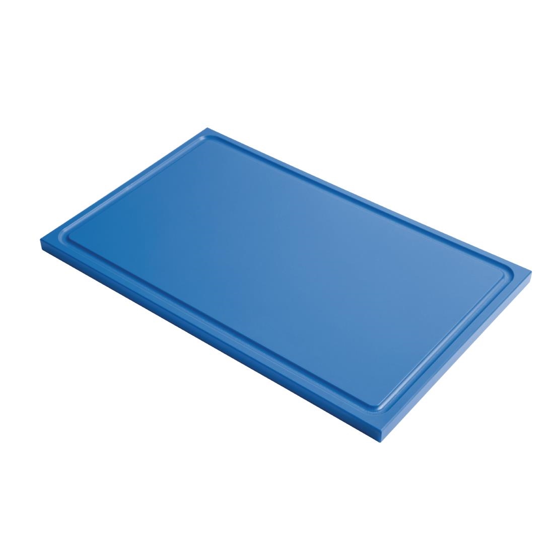 Planche à découper avec rigole GN1/1 en polyéthylène haute densité Gastro M  bleue GN336