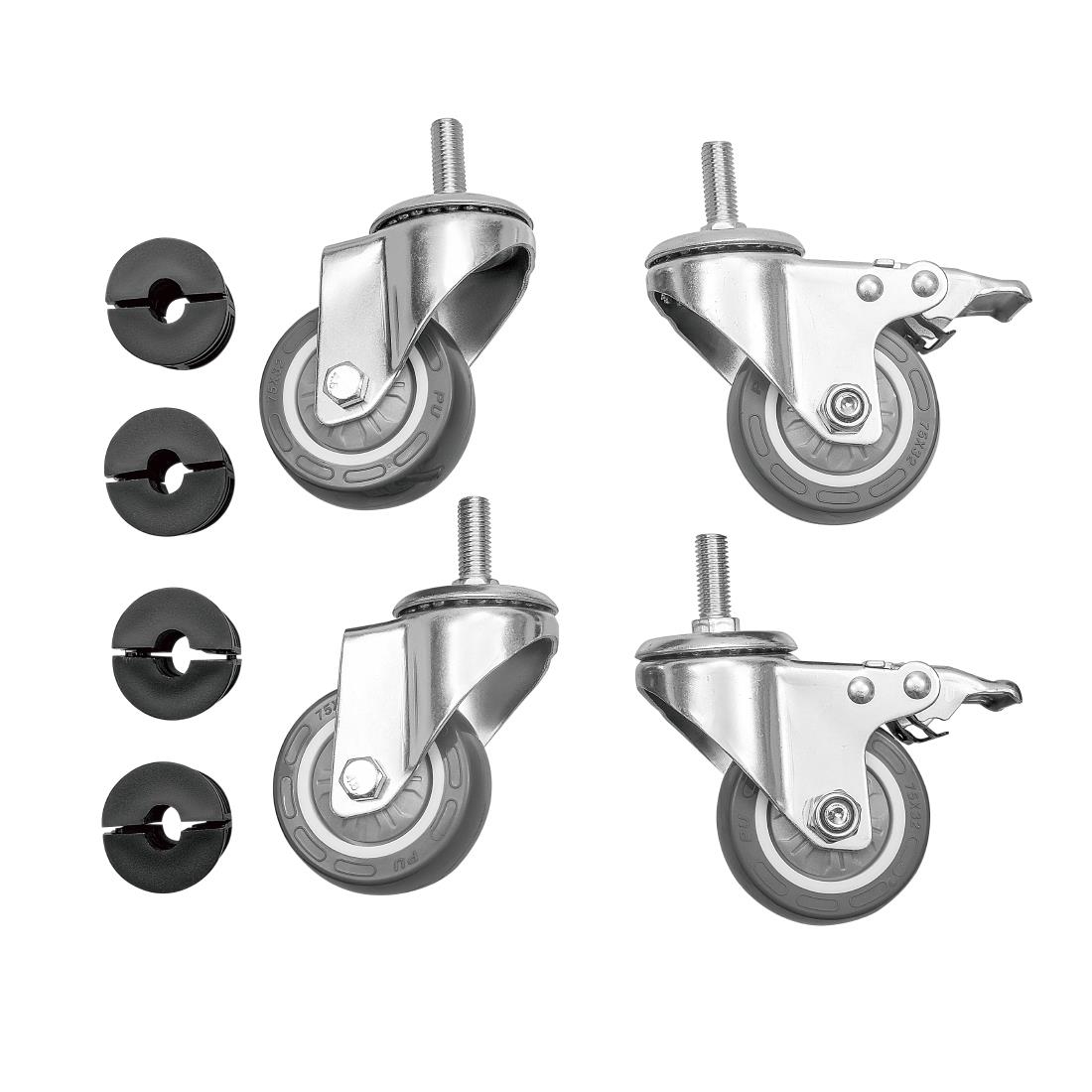 Roulettes pour tables inox Vogue (lot de 4) HC847