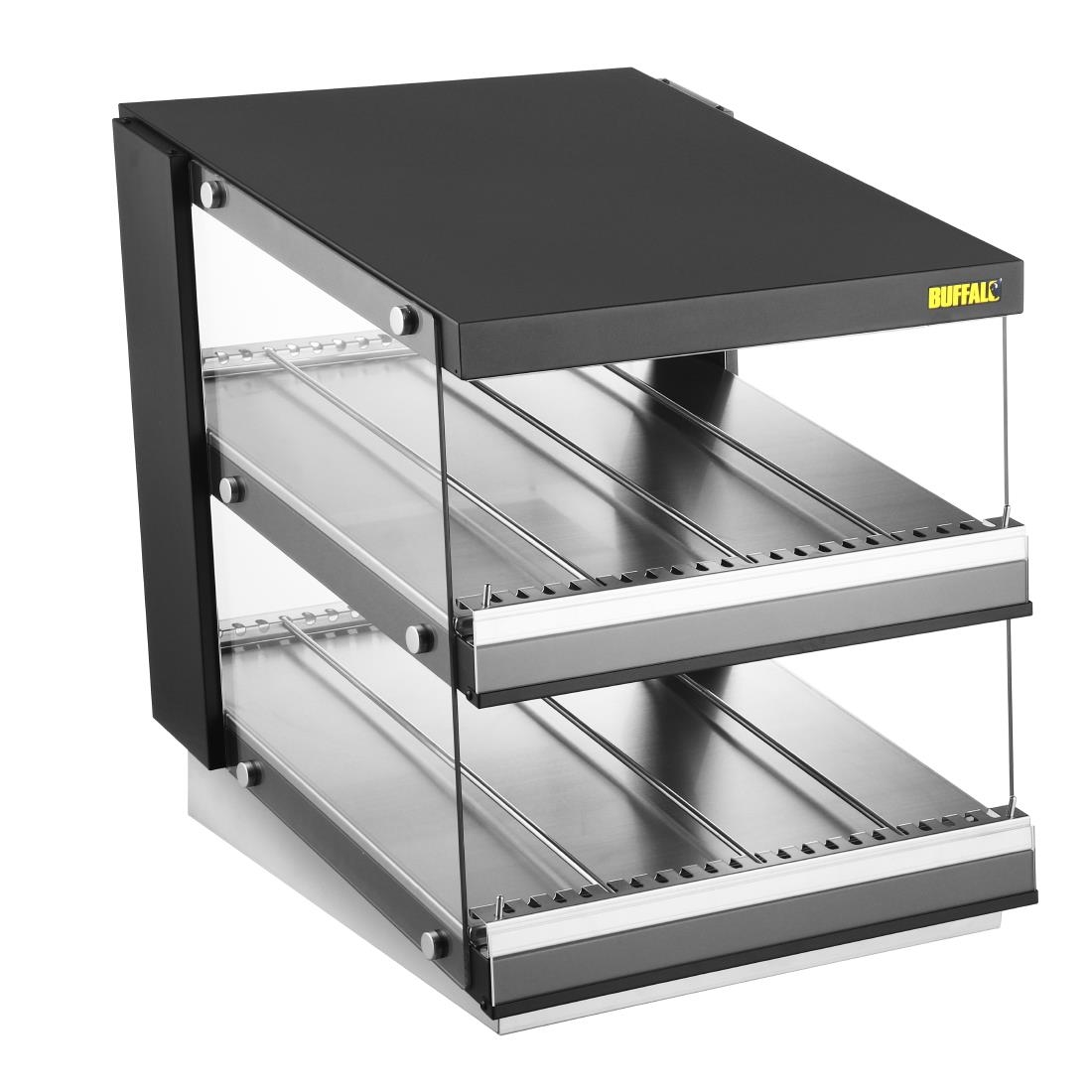 Vitrine chauffante inclinée à glissière Buffalo 2 étagères HW925