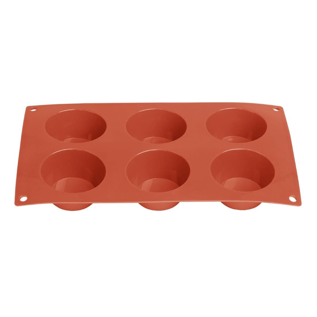 Plaque de 6 moules à gâteau rond en silicone Vogue JA313