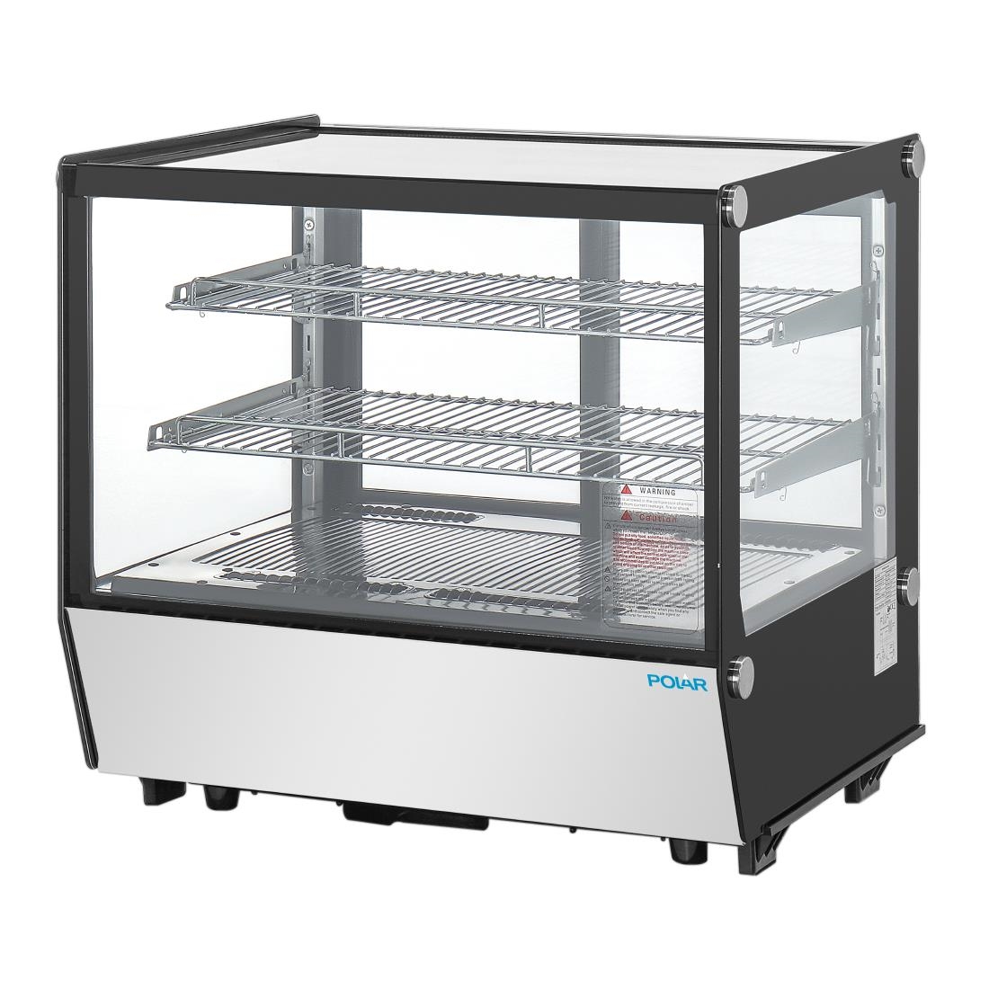 Vitrine de comptoir positive Polar Série G carrée noire 120L PG003