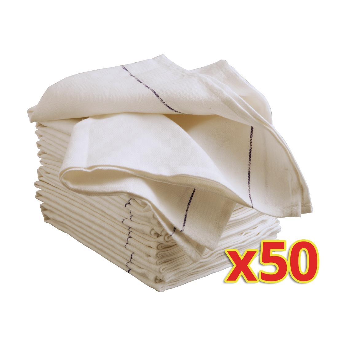 Offre spéciale : Torchons de service en polycoton Vogue (lot de 50) S114