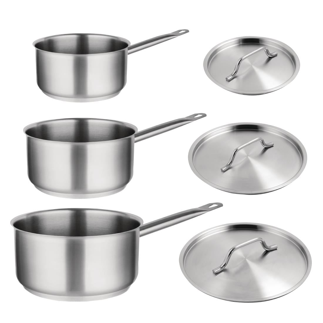 Offre spéciale - Set de 3 casseroles et couvercles inox Vogue S128