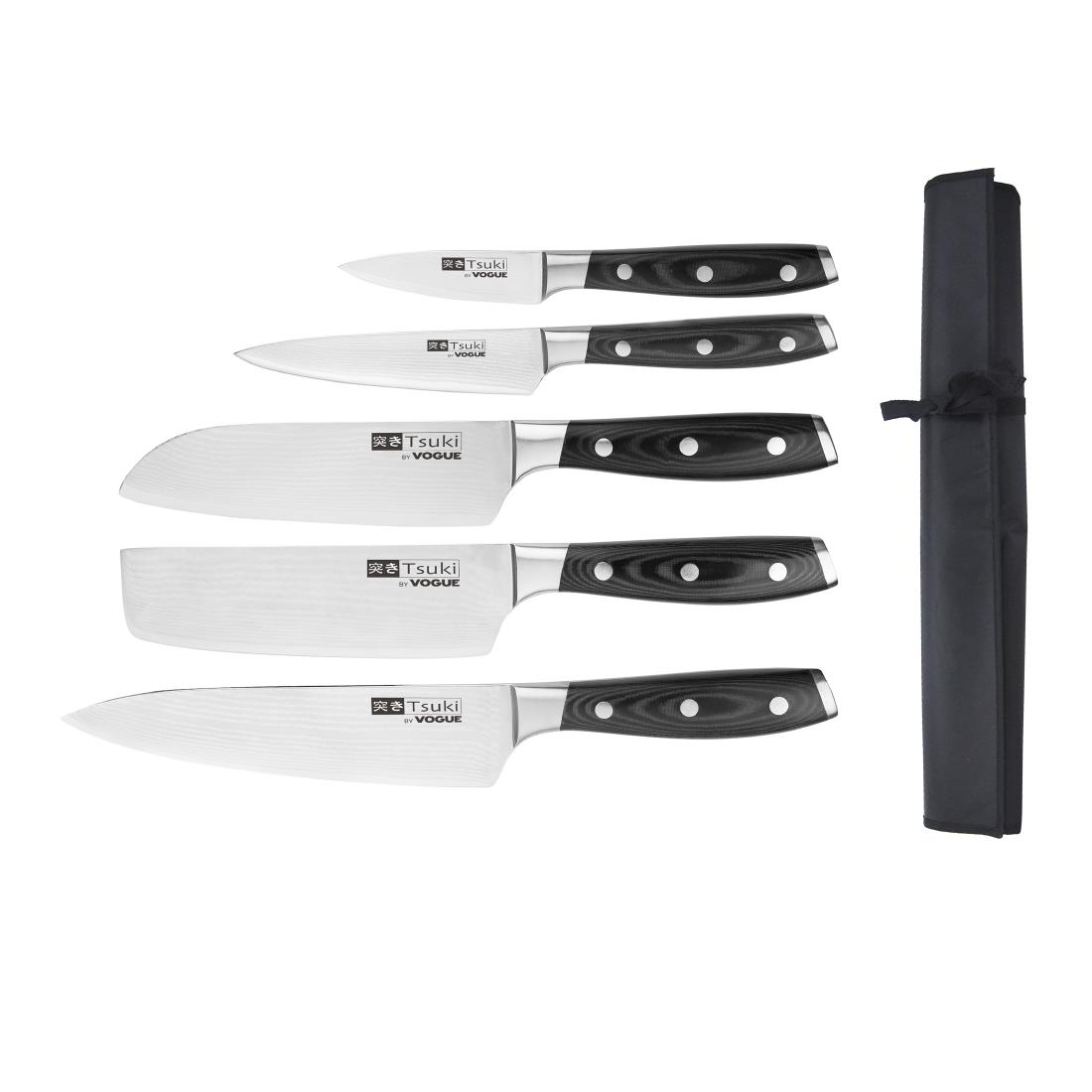 Ensemble de 5 couteaux japonais et étui Vogue Tsuki Series 7 S617