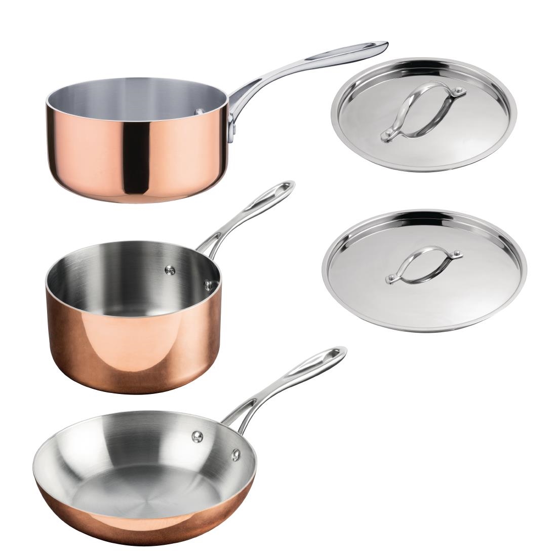 Batterie de cuisine en cuivre triple parois 3 pièces Vogue Cook Like A Pro SA655
