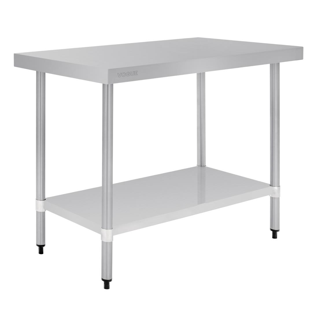 Table de préparation sans rebord en acier inoxydable Vogue 1200 x 600mm T376