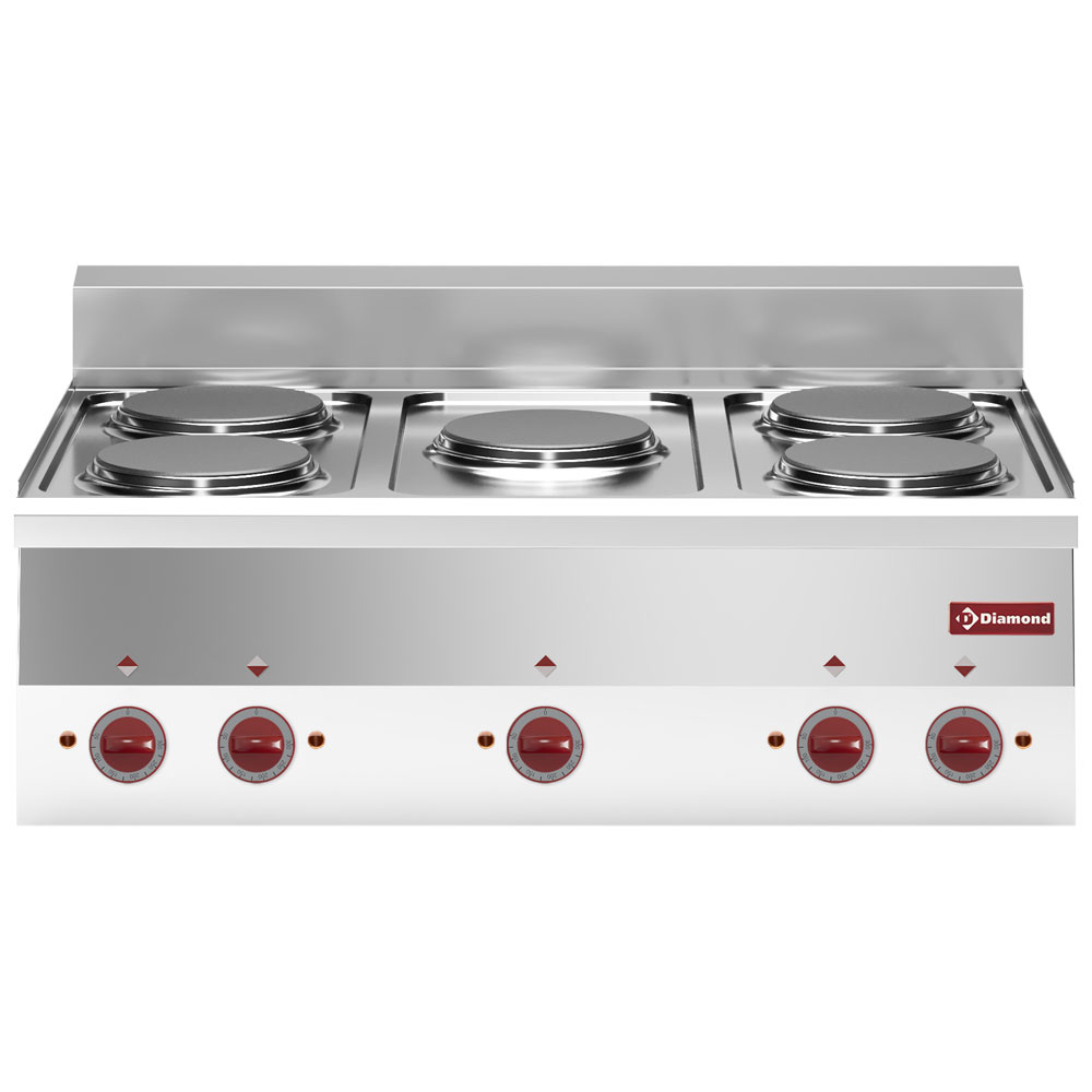 Cuisinière électrique 5 feux -Plateau- DIAMOND E60/5P9T-N