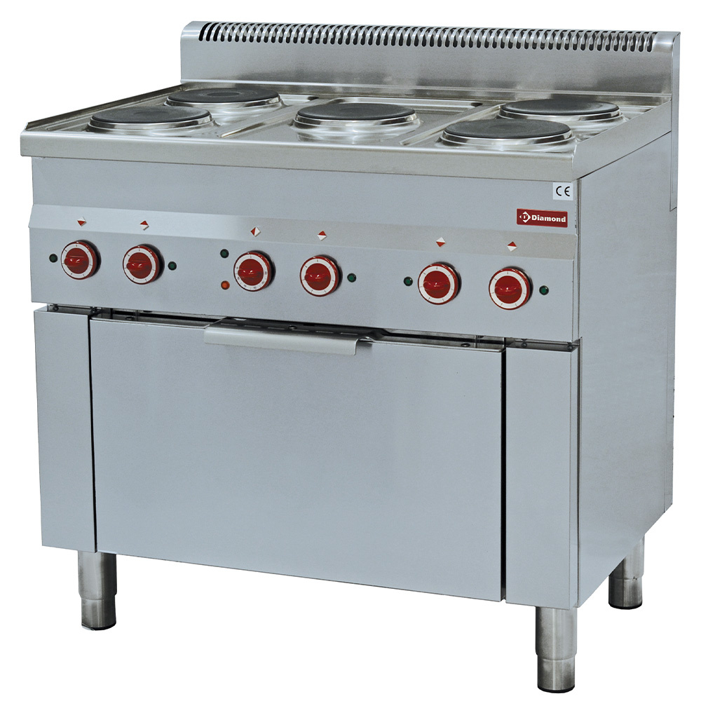 Cuisinière 5 plaques de cuisson et four à convection électrique GN 1/1 DIAMOND E60/5PFV9-230/3-