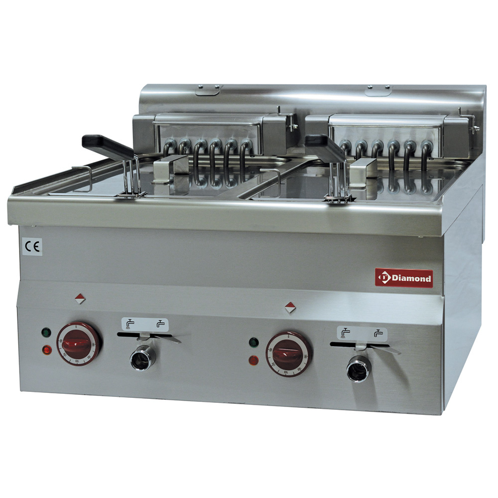 Friteuse électrique 2 bacs 10 litres -Haut- DIAMOND E60/F20-6T-230/3-