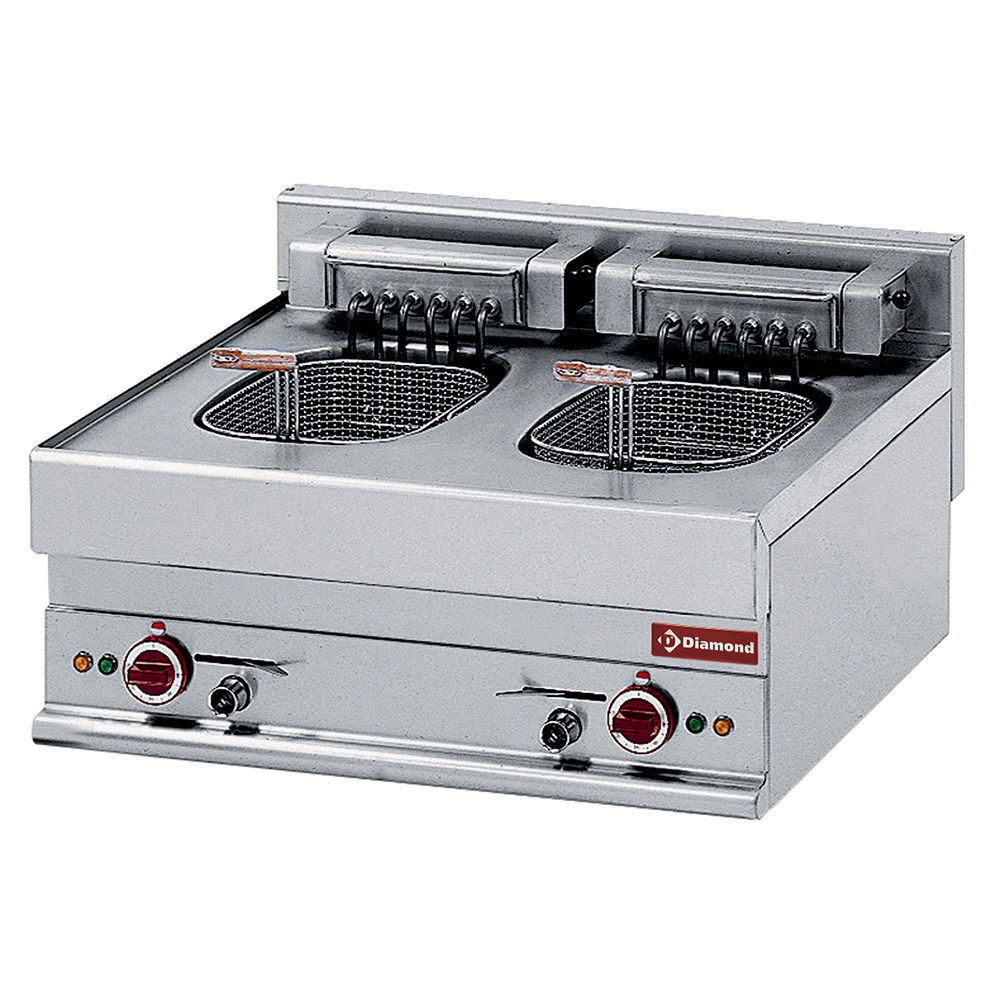 Friteuse électrique 2 bacs 10 litres -haut- "Alpha 650" DIAMOND E65/F20-7T-230V/3-