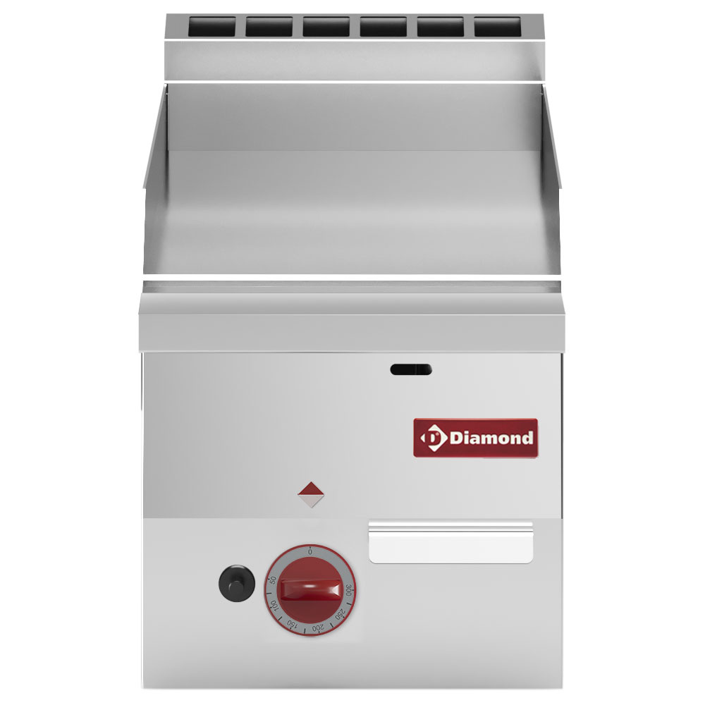 Plaque de cuisson à gaz lisse « chrome » -Haut- DIAMOND G60/PLCD3T-N