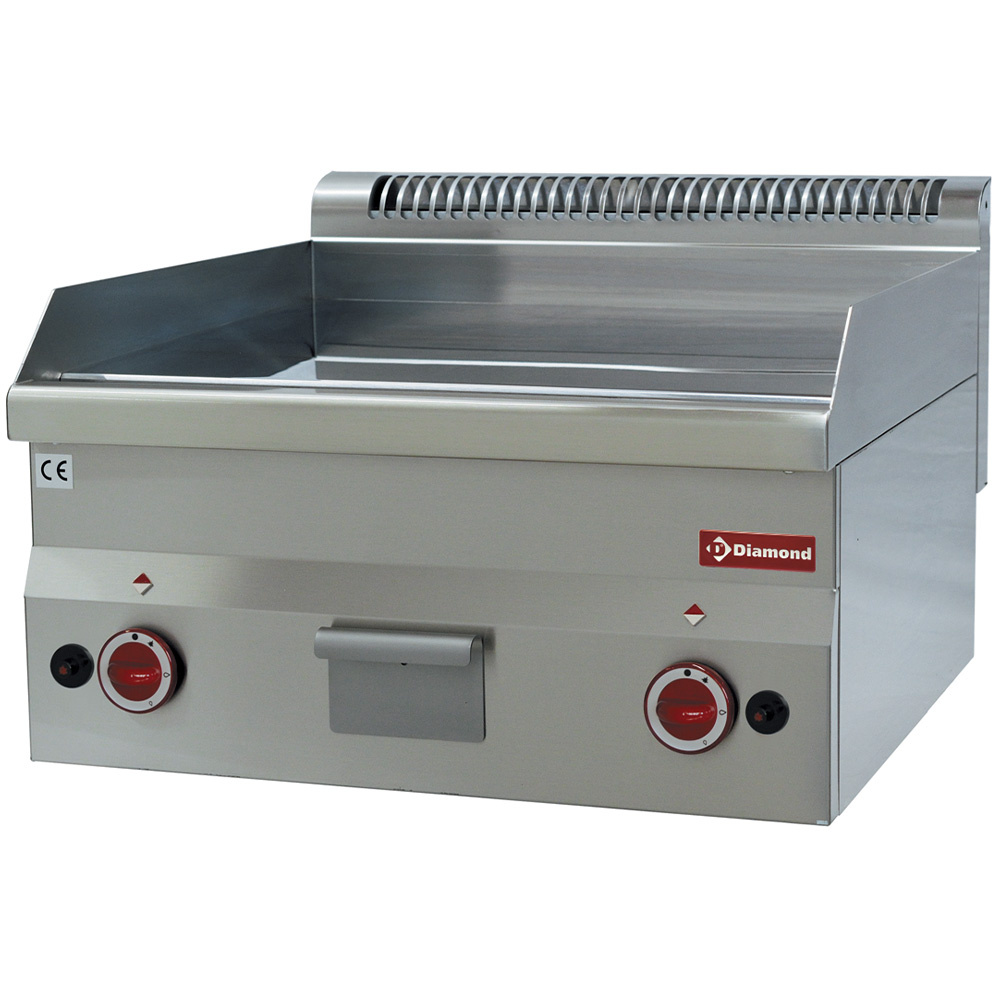 Plaque de cuisson à gaz lisse « chrome » -Haut- DIAMOND G60/PLCD6T