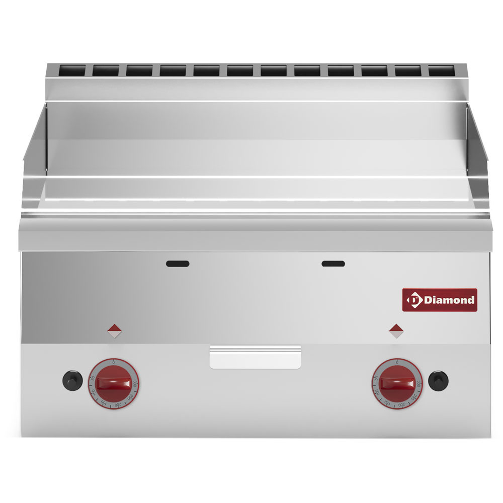 Plaque de cuisson à gaz lisse « chrome » -Haut- DIAMOND G60/PLCD6T-N