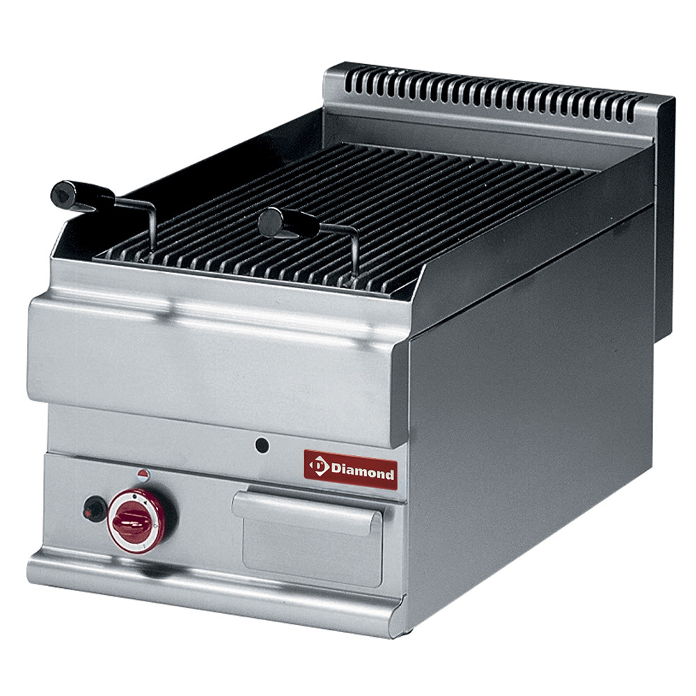 Grill à gaz en pierre de lave, grille de cuisson en fonte -Haut- DIAMOND G65/GPL4T
