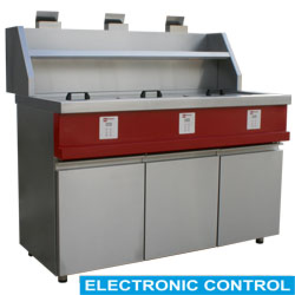 Friteuse à gaz ROBUSTE, 3 réservoirs ronds, électronique DIAMOND MIKA/3-ELX