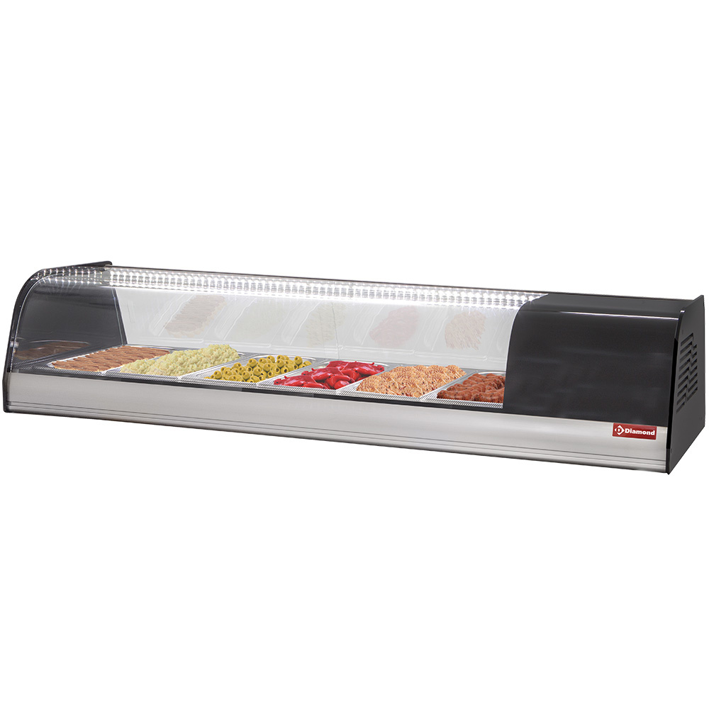 Vitrine réfrigérée pour tapas, 6 x GN 1/3 - 40 mm (incluse) DIAMOND TR6-M/TP