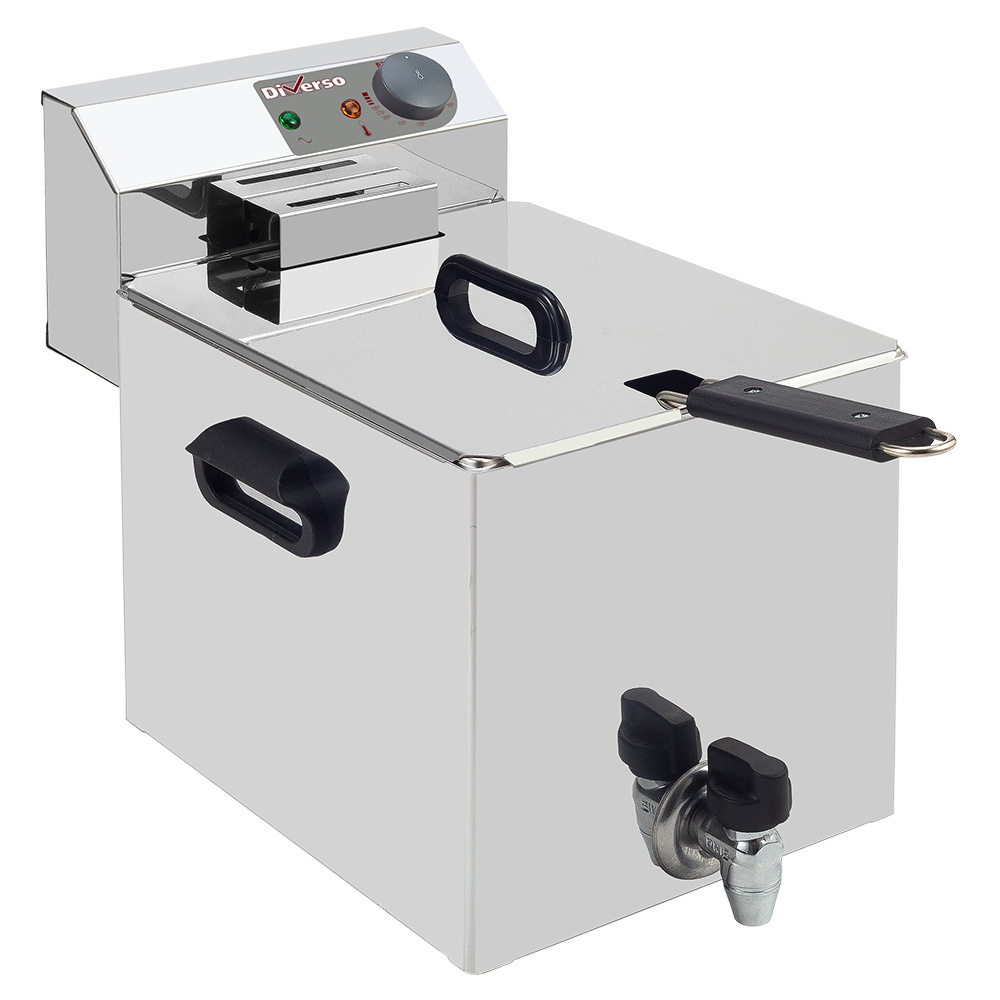 Friteuse électrique de table 8 litres + robinet DIVERSO WR-EF08-S8