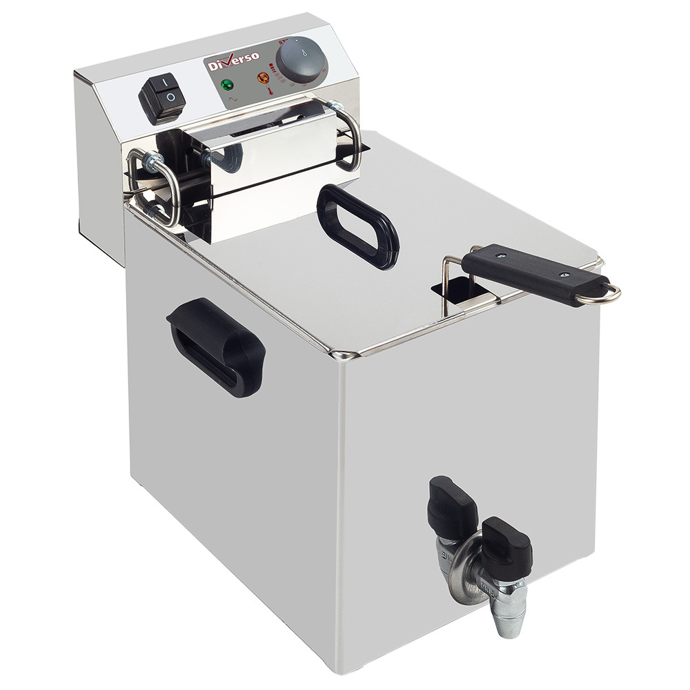 Friteuse électrique de table 10 litres + robinet DIVERSO WR-EF10-S1