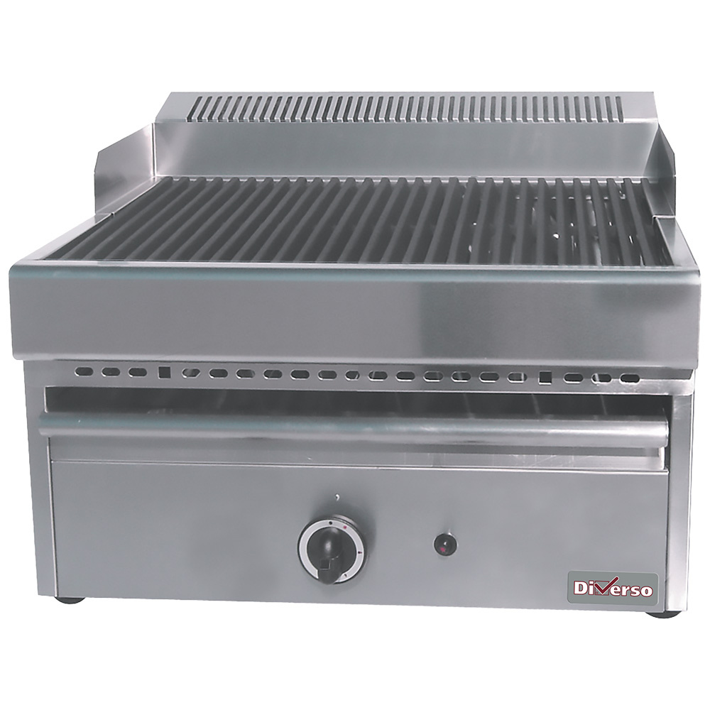 Grill à vapeur à gaz avec grille de cuisson en fonte -Haut- DIVERSO WR-GV64-41