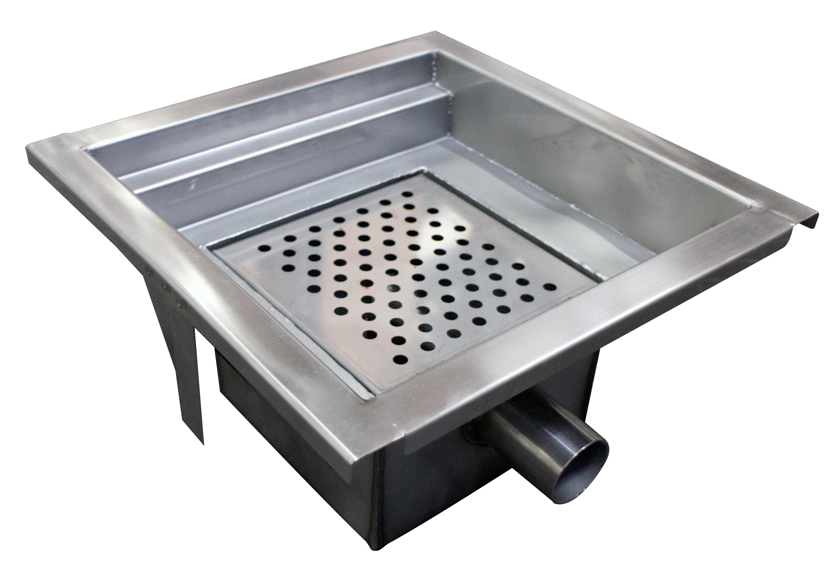CANIVEAU INOX PANIER A DECHET AMOVIBLE SIPHON L2G CAN400X400-SH