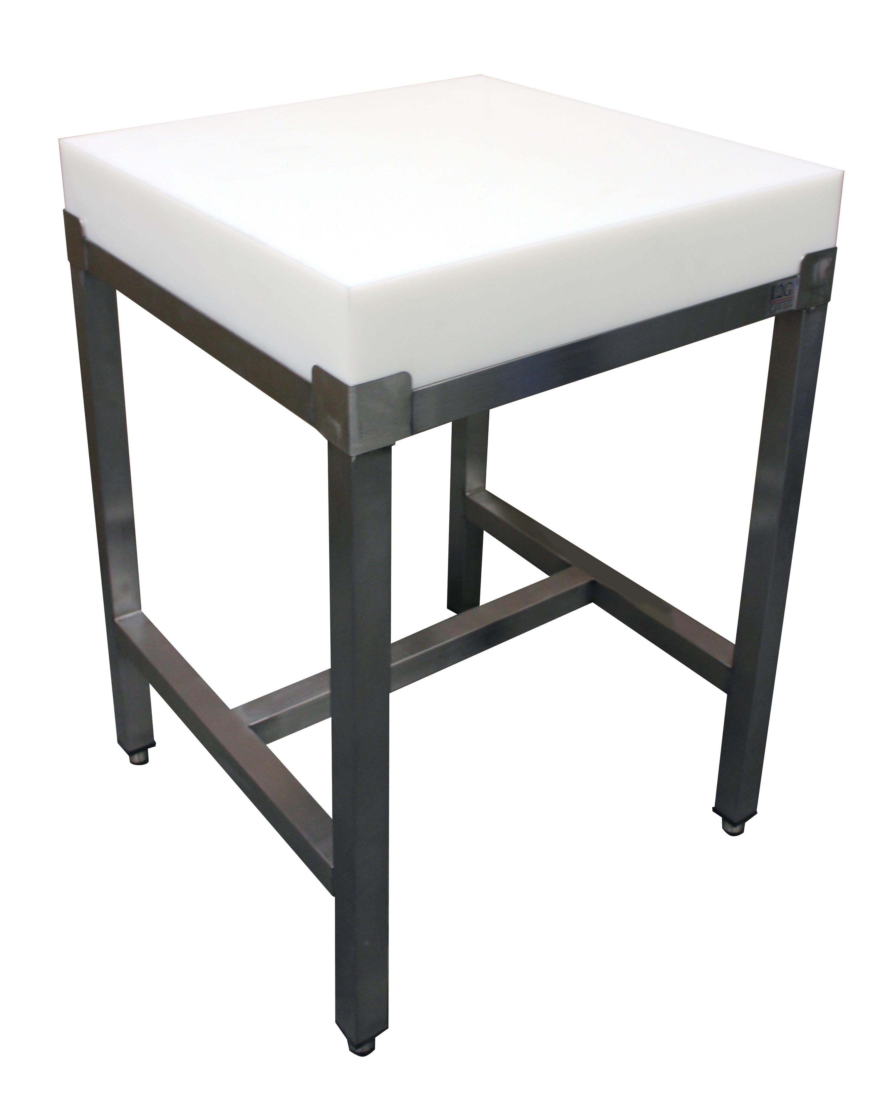 BILLOT POLY 600X600X100 MM SUR PIETEMENT INOX L2G F-B66P-100
