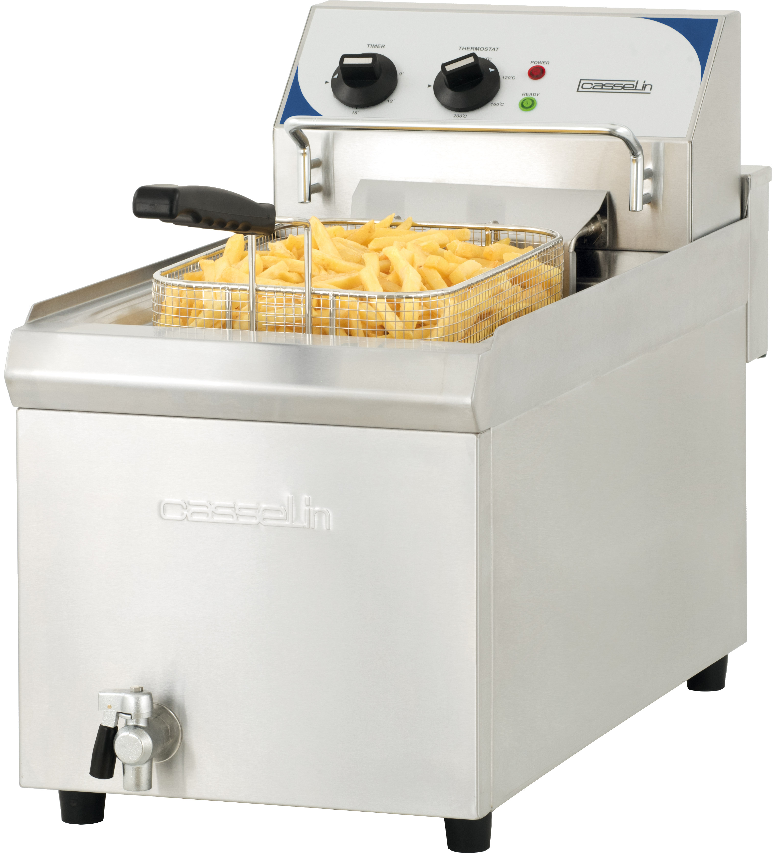 Friteuse électrique avec vanne de vidange 10 litres haut rendement CASSELIN-CFEV10TC