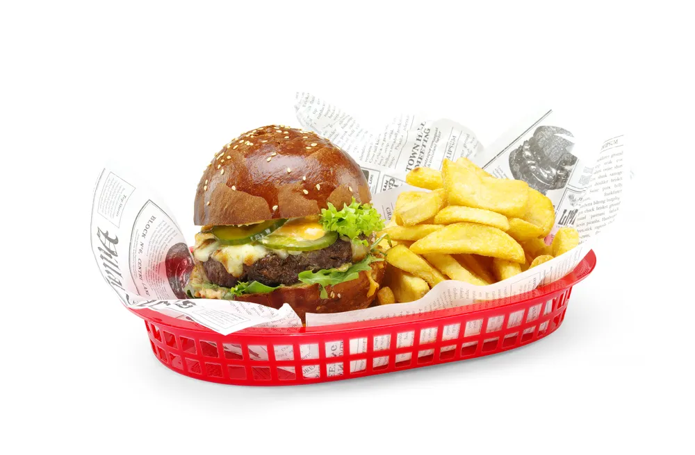 Paniers de service style fast-food, HENDI, Brun, 6 u., 275x175x(H)38mm