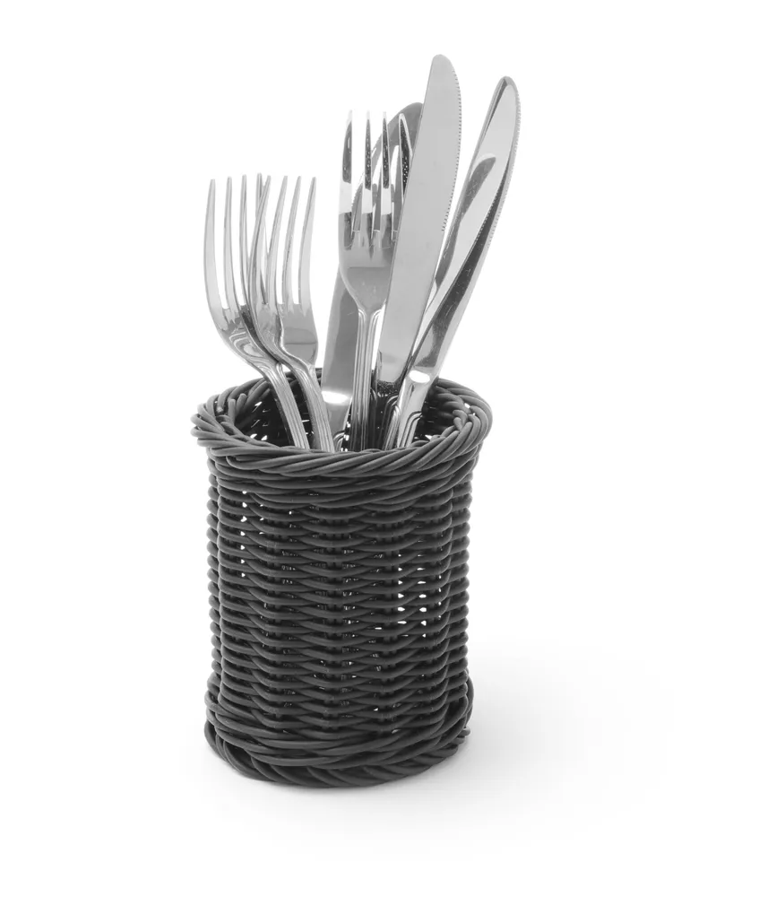 Corbeille à couvert, HENDI, Noir, ⌀100x(H)120mm