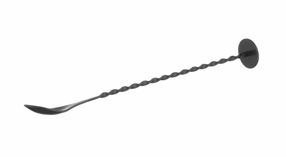 Cuillère à cocktail avec pilon, BarUp, Noir, 280x35mm