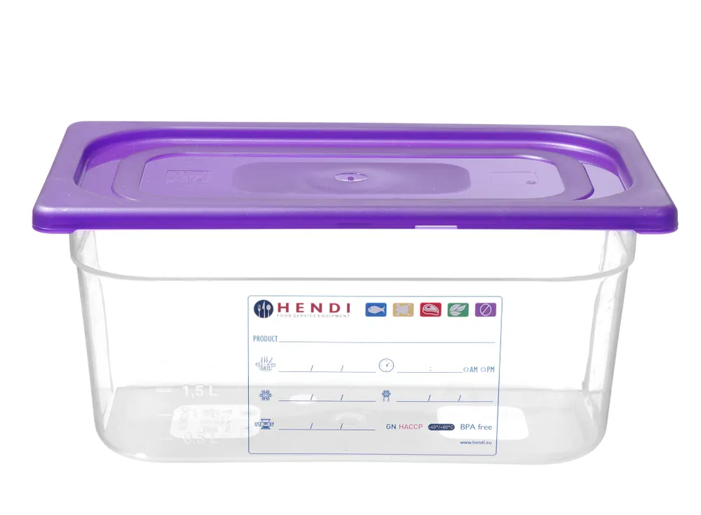 Couvercle Gastronorme violet, HENDI, GN 1/2, Violet, 325x265mm