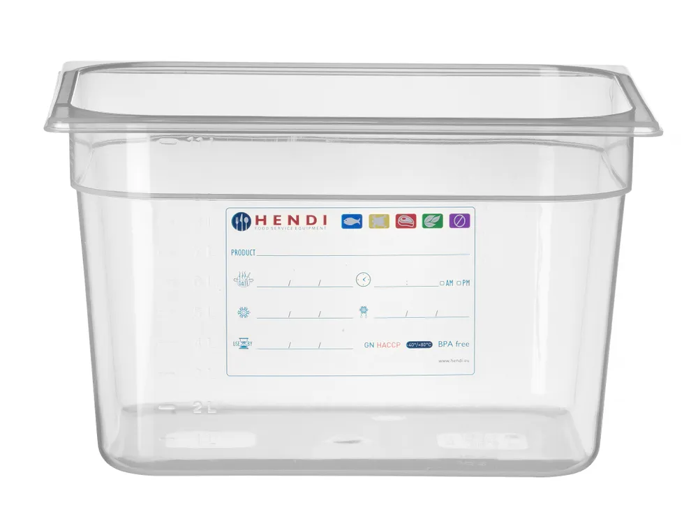 Bac Gastronorme 1/2, HENDI, GN 1/2, 9,5L, Transparent, 325x265x(H)150mm