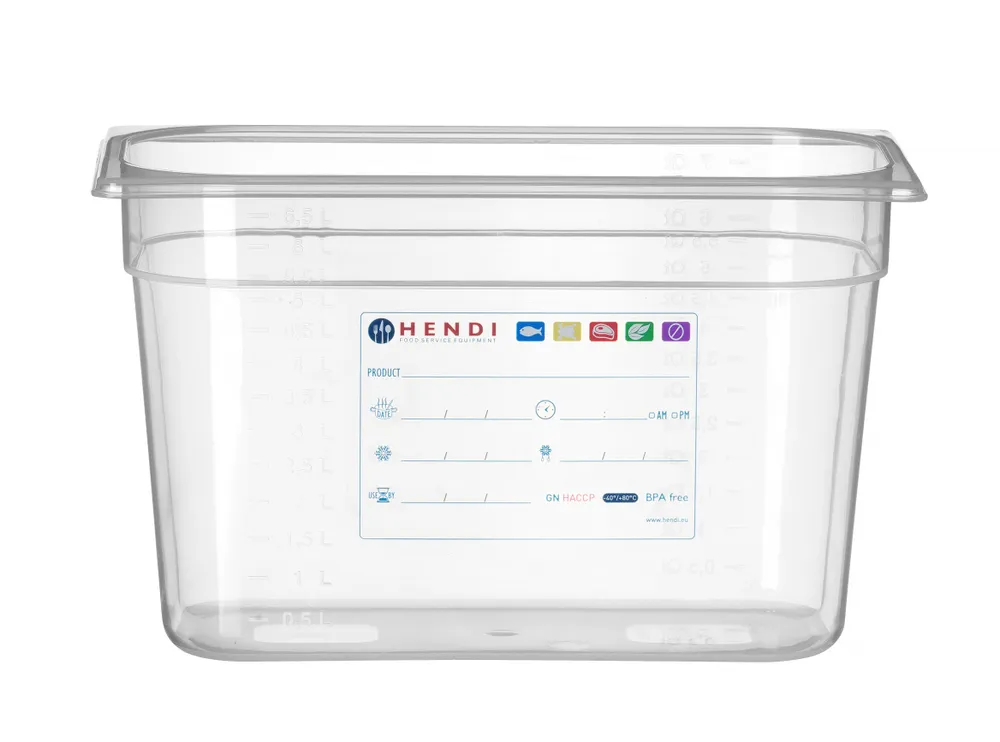 Bac Gastronorme 1/3, HENDI, GN 1/3, 5,7L, Transparent, 325x176x(H)150mm