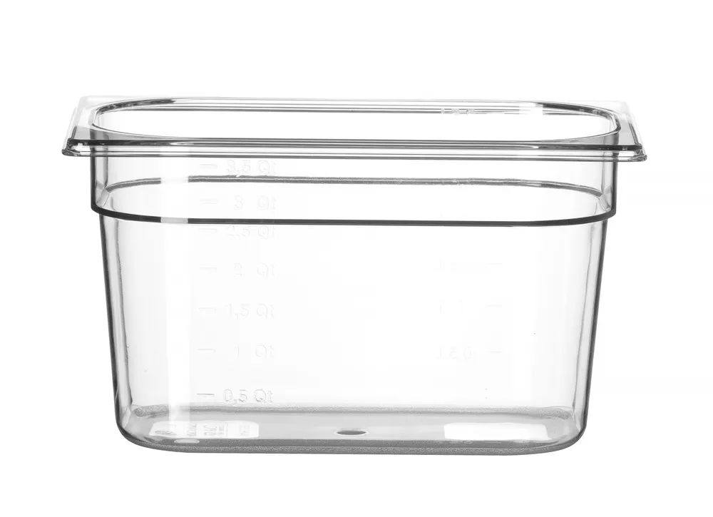Bac Gastronorme 1/4, HENDI, Profi Line, GN 1/4, 2,8L, Transparent, 265x162x(H)100mm