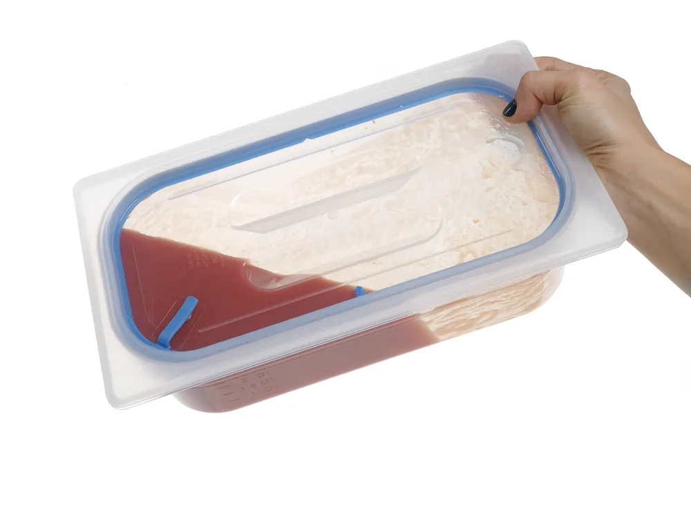 Couvercles pour bacs GN en polypropylène avec fermeture hermétique, HENDI, GN 1/3, Transparent, 325x176mm
