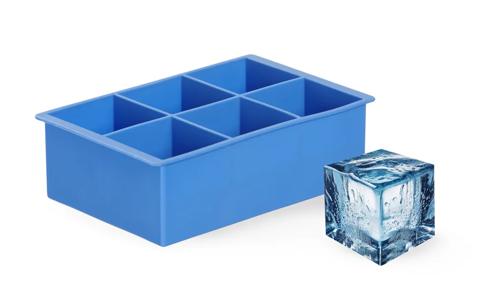 Moule à glaçons cube XL, BarUp, Bleu, 170x110x(H)52mm