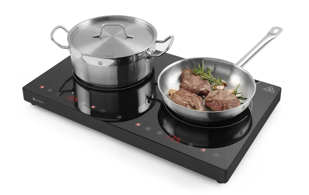 Plaque de cuisson à induction double Kitchen Line, HENDI, Kitchen Line, 230V/3500W, 608x405x(H)54mm