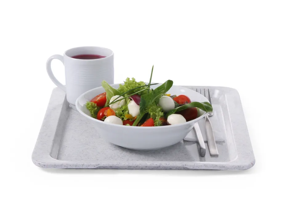 Plateau en polyester pour les restaurants en libre-service, AmerBox, GN 1/2, Graphite, 325x265mm