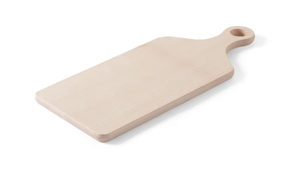 Planche à découper avec poignée, HENDI, Bois clair, 390x160mm