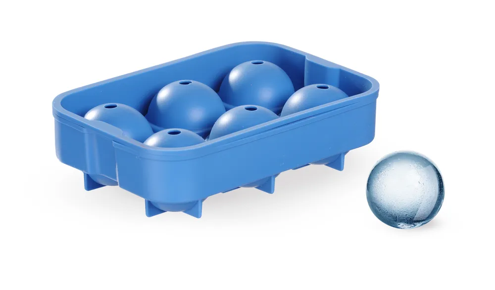 Moule à glaçons boule whisky, BarUp, Bleu, 180x125x(H)50mm