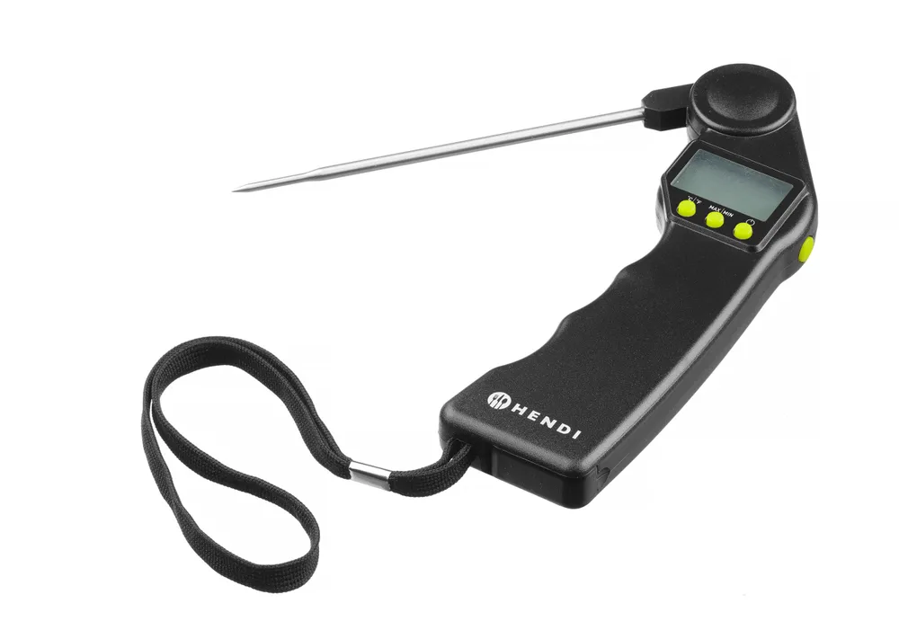 Thermomètre numérique avec sonde pliable, HENDI, Noir, 160x55x(H)20mm