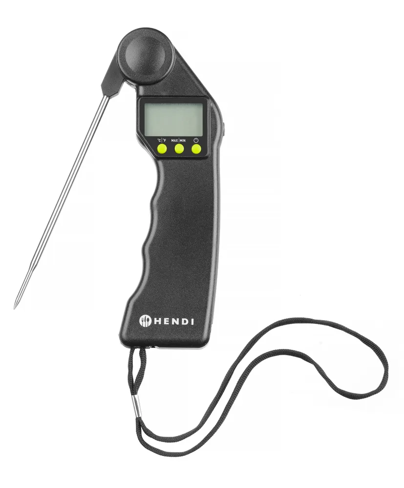 Thermomètre numérique avec sonde pliable, HENDI, Noir, 160x55x(H)20mm