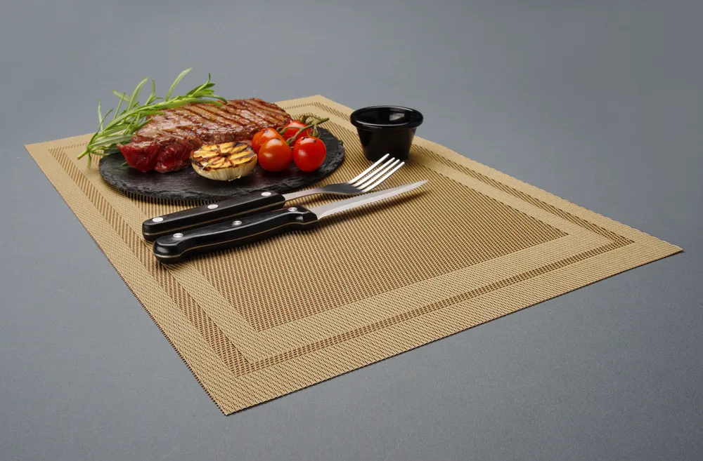Set de table, cadre - set, HENDI, Beige, 6 u., 450x300mm