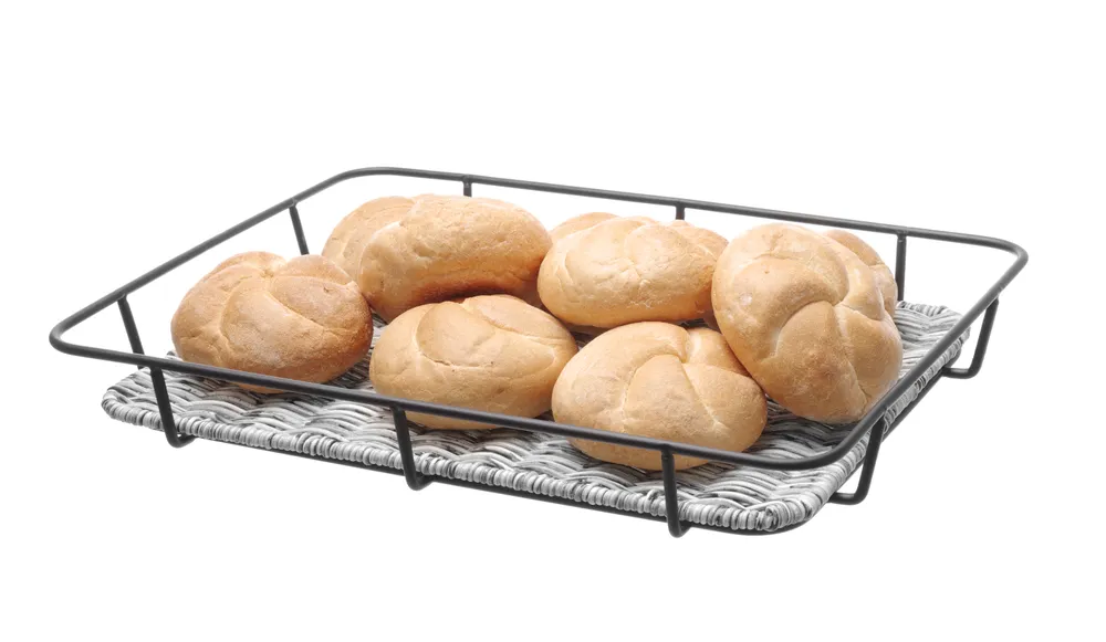 Corbeille à pain avec bord en inox, HENDI, Gris clair, 400x300x(H)50mm