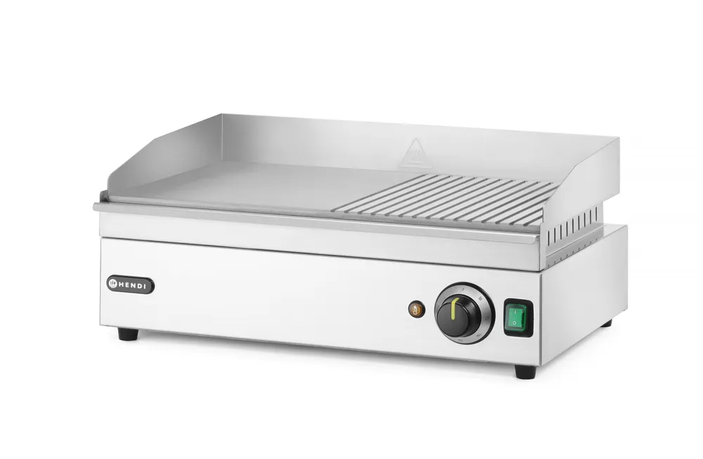 Grill - moitié rainuré, HENDI, Kitchen Line, 220-240V/2400W, 527x404x(H)233mm
