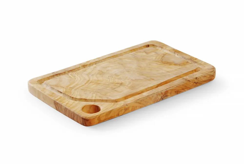 Planche à servir en bois d'olivier, HENDI, 335x205x(H)25mm