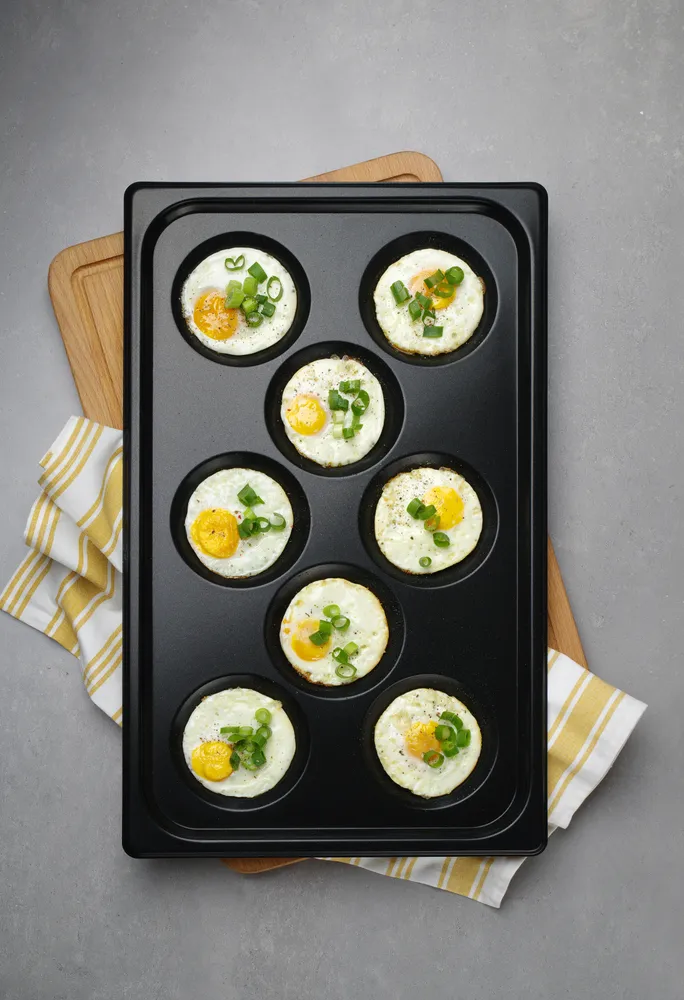 Plateau pour œufs, avec revêtement antiadhésif CONVECTOMAT EGGPLATE, HENDI, GN 1/1, Noir, 530x325x(H)26mm
